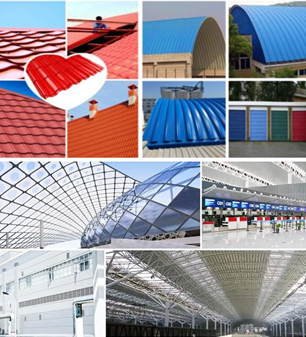 Color coated galvanized roof panel application
