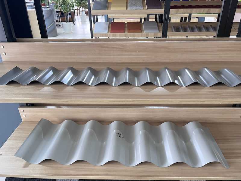 corrugated steel board sample