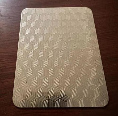 Stainless steel geometric pattern embossed plate-diamond-hexagon