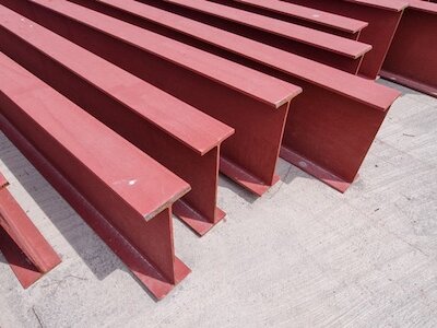 Factory steel beam H-shaped steel red