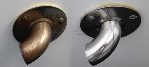 Comparison of rust and rust removal effects on stainless steel pipe fittings