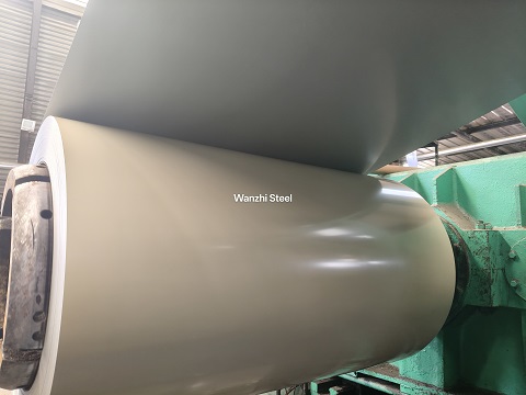 Z160 galvanized color coated steel coils In production