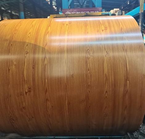Wood grain color coated steel coil-Wood grain printed color coated galvanized steel coil