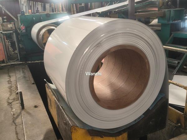 RAL9003 JIS G3312 standard PPGI steel coil production completed and ready for packaging RAL9003 JIS G3312 standard PPGI steel coil production completed and ready for packaging