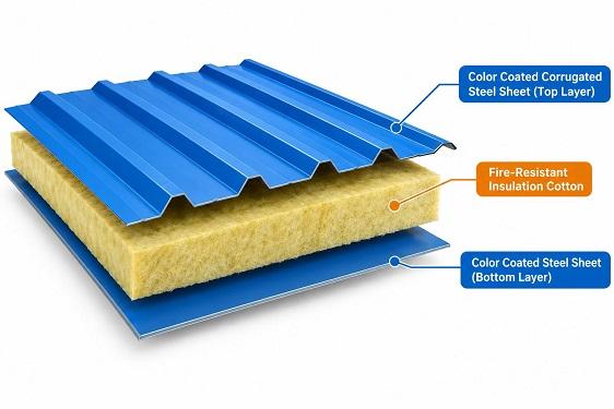 Color coated sandwich panel