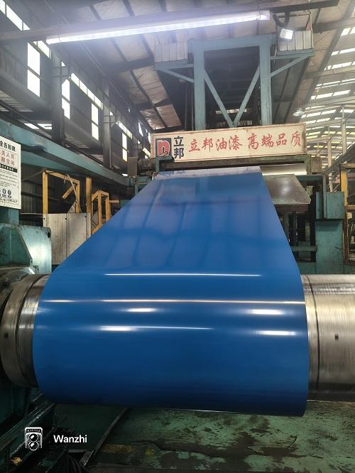 Production of blue PPGI steel coils