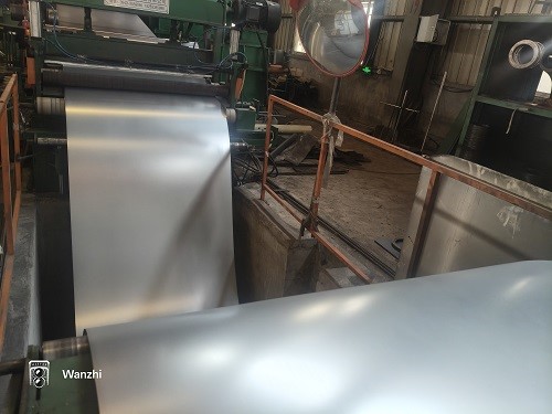 Stacked TFS coils prepared for export shipment to Bolivia