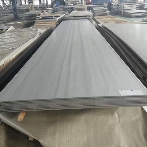 Stacks of marine grade stainless steel sheet with protective film in the Wanzhi warehouse